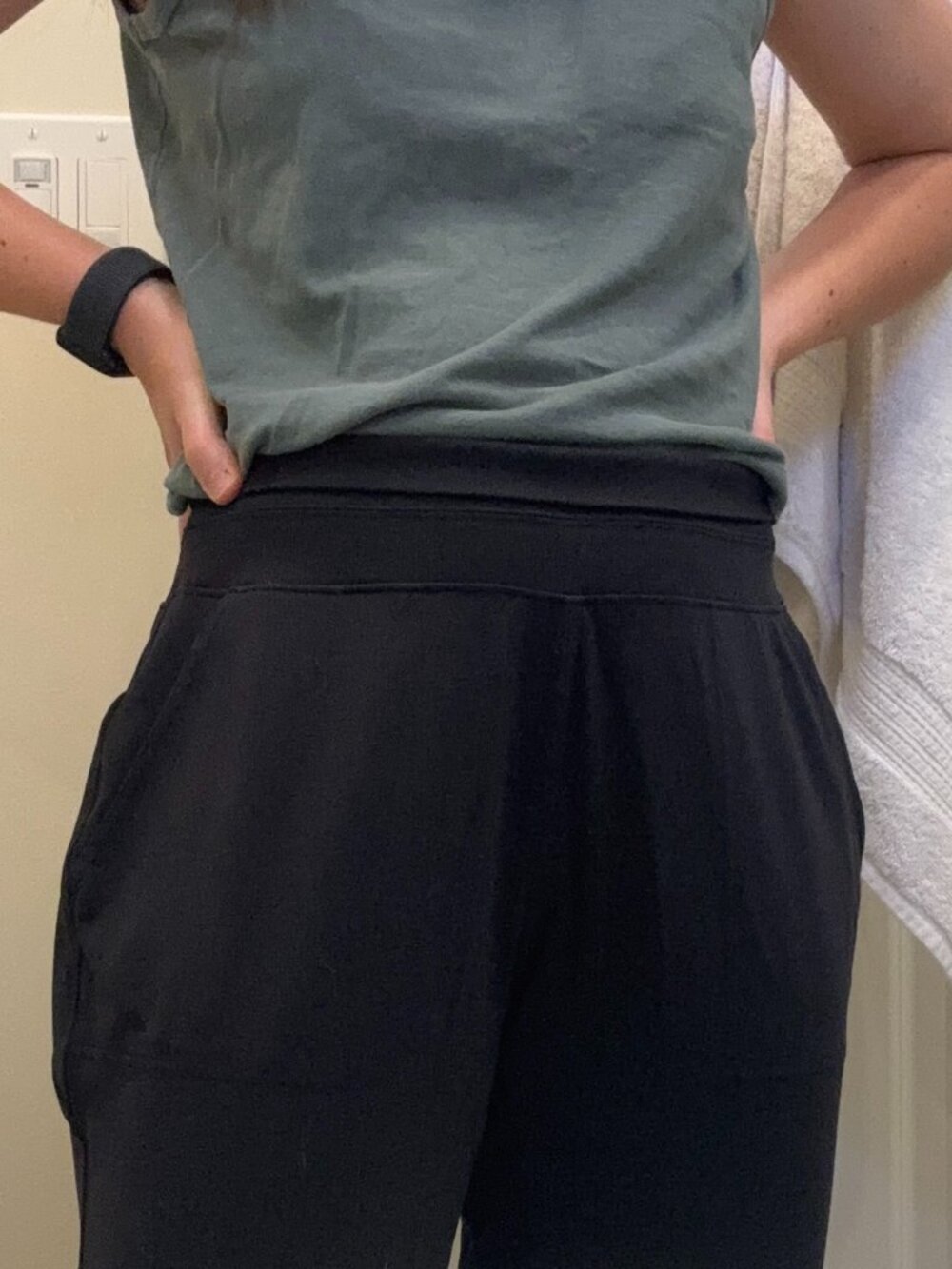 Athleta Black Jogger Pants with Zip Pockets